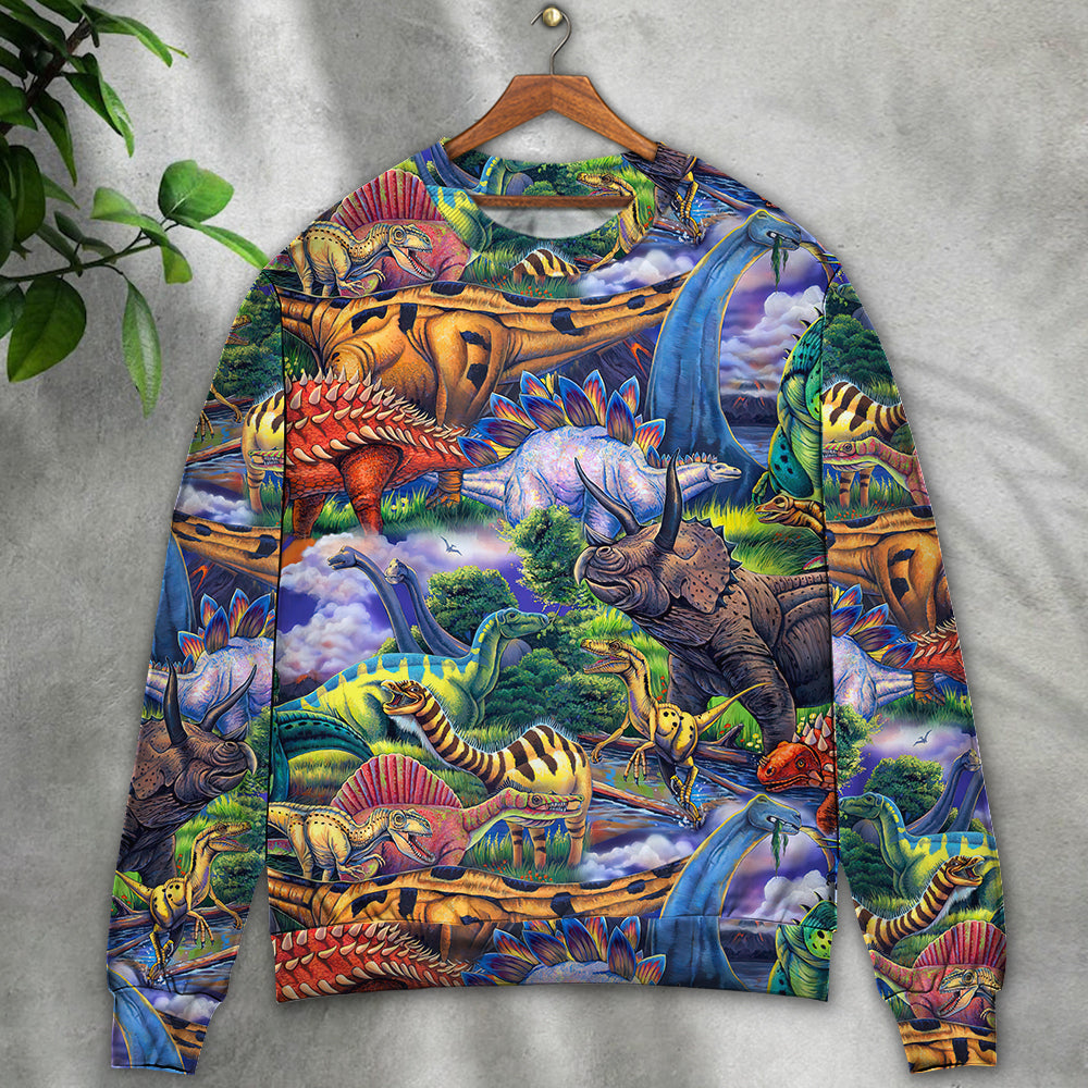 Colorful Dinosaur Sweater For Animal Inspired Style Events And Comfortable Daily Wear