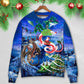 Christmas Santa Riding Fantasy Dragon Sweater For Winter Celebrations Family Events And Thoughtful Gifting