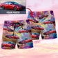 Car Tropical Various Style Personalized Photo Beach Shorts Design Detail For Weekend Getaways And Beach Days