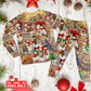 Snowman Couple Christmas Long Sleeve Pajamas Set For Festive Sleepovers And Family Photos