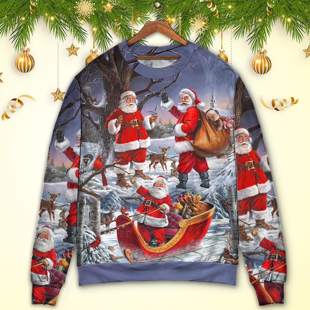 Christmas Funny Santa Happy Xmas Is Coming Sweater For Winter Parties Seasonal Adventures And Relaxed Everyday Styling