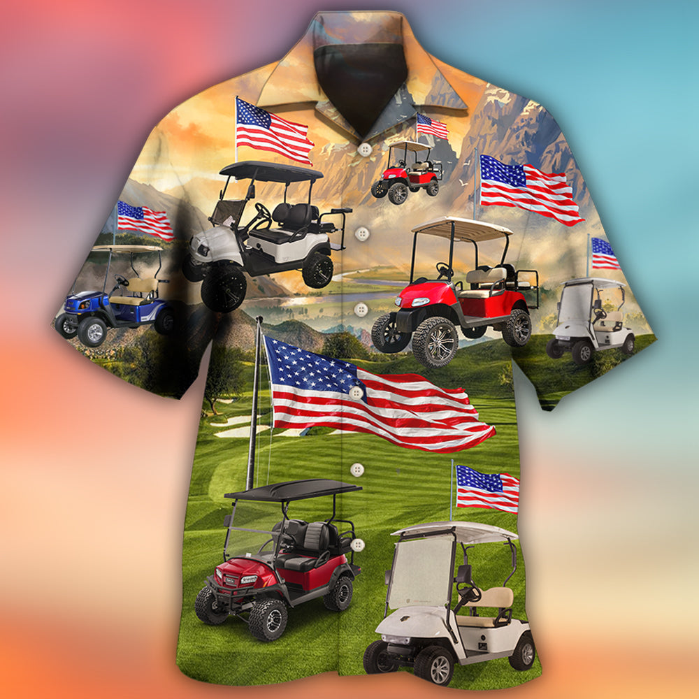 Car Golf Independence Day Club Hawaiian Shirt For Vacation Days And Relaxed Coastal Outings