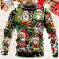Hippie Funny Christmas Santa Humor Hoodie For Festive Family Moments Winter Wear And Holiday Gift Ideas