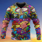 Hippie Colorful Mushroom Love Hoodie For Colorful Streetwear Festivals And Comfortable Daily Wear