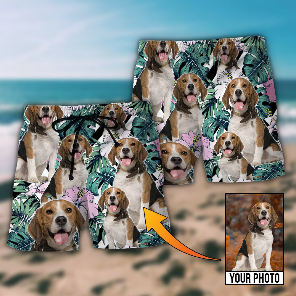 Dog Sweet Lover Personalized Photo Beach Shorts Print View For Coastal Escapes And Casual Outings