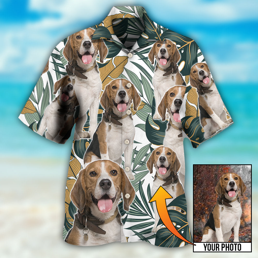 Island Summer Aloha Dog Personalized Photo Hawaiian Shirt Resort Outfit View For Outdoor Gatherings