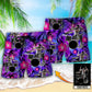 Drum Purple Tropical Leaf Personalized Photo Beach Shorts For Tropical Getaways And Weekend Adventures