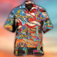 Yoga Independence Day Pose Hawaiian Shirt Artwork Detail For Resort Trips And Outdoor Activities