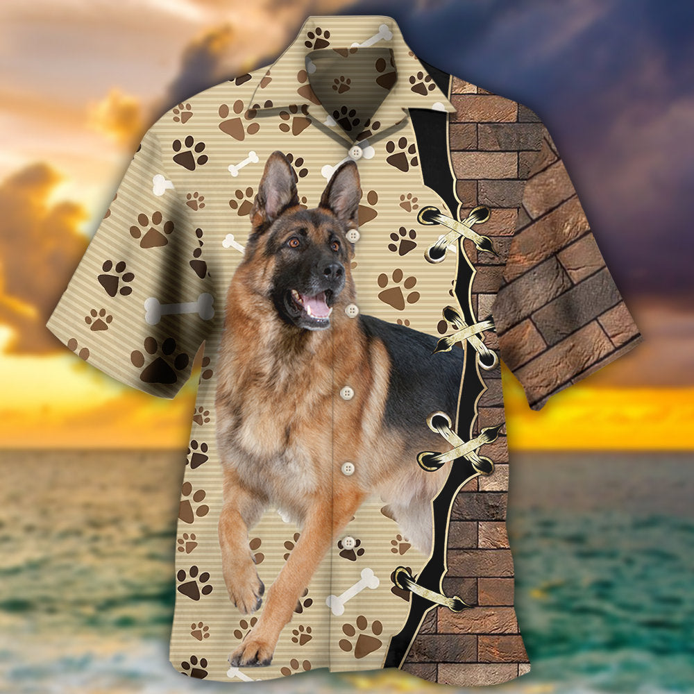 Creative German Shepherd Dog Hawaiian Shirt Design View For Summer Travel