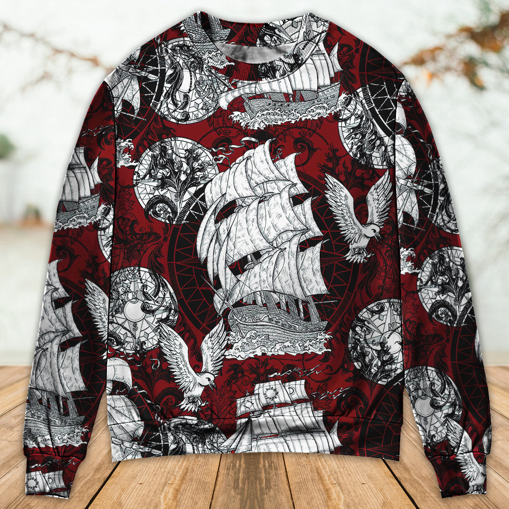 Sailing Ship Old Vintage Anchor Sea Sweater For Seaside Adventures Outdoor Events And Relaxed Daily Style