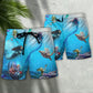Ocean Mermaid Beach Shorts Pattern Detail For Outdoor Activities And Lightweight Summer Style