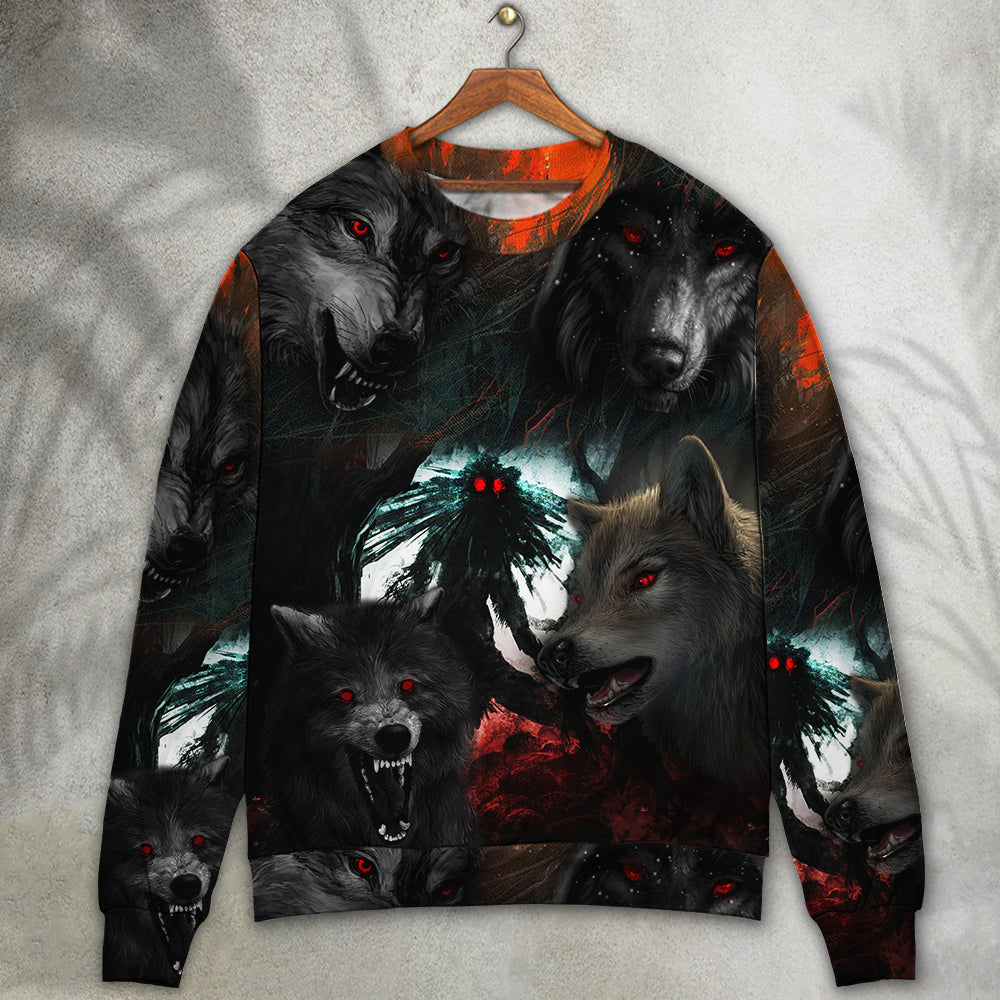 Halloween Black Wolf Night Sweater For Casual Wear Parties And Thoughtful Gifting