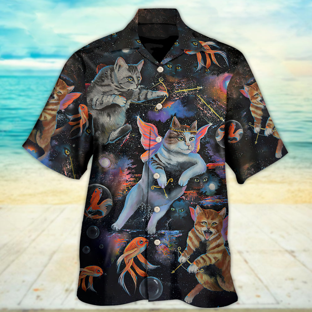 Cat Cupid Goldfish Heaven Hawaiian Shirt Design View For Resort Travel And Thoughtful Gifting