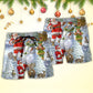 Christmas Santa Snowman Elf Joy Beach Shorts For Coastal Adventures And Relaxed Summer Wear