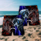 Dragon Wolf Red Blue Beach Shorts Pattern Detail For Coastal Leisure And Warm Weather Wardrobe