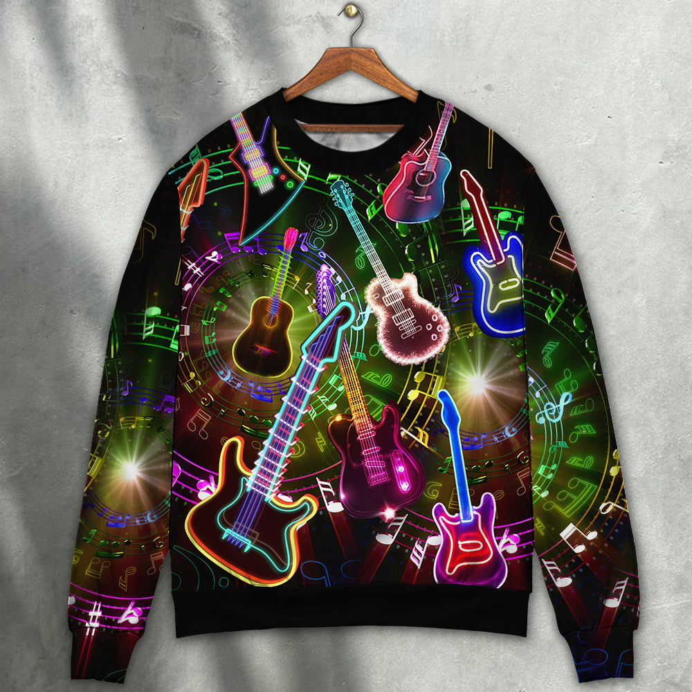 Guitar Music Enthusiast Sweater For Casual Wear Festivals Travel And Thoughtful Gifting