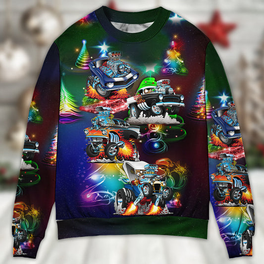 Car Christmas Neon Sweater For Holiday Parties Family Gatherings And Seasonal Gift Giving
