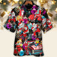 Festive Christmas Guitar Music Santa Hawaiian Shirt Tropical Styling View For Outdoor Gatherings