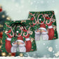 Christmas Santa Joy Green Theme Beach Shorts Artwork Detail For Casual Warm Weather Outfits