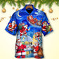 Christmas Santa Town Hawaiian Shirt Tropical Styling View For Casual Outings