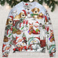 Santa And Snowman Joyful Companions Sweater For Holiday Travel Winter Outings And Cheerful Gift Giving