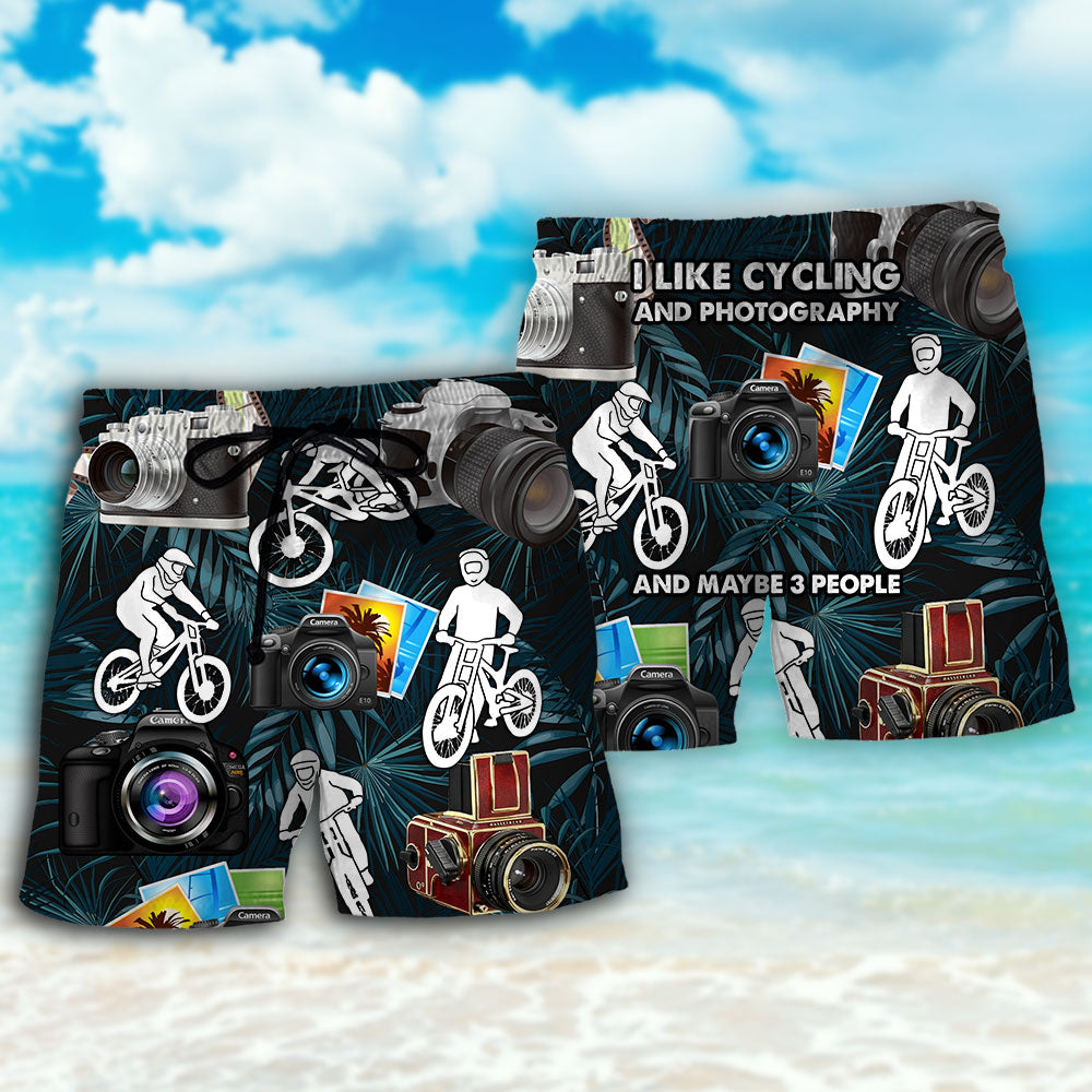 Cycling And Camera Lover Beach Shorts Design View For Poolside Relaxation And Holiday Trips