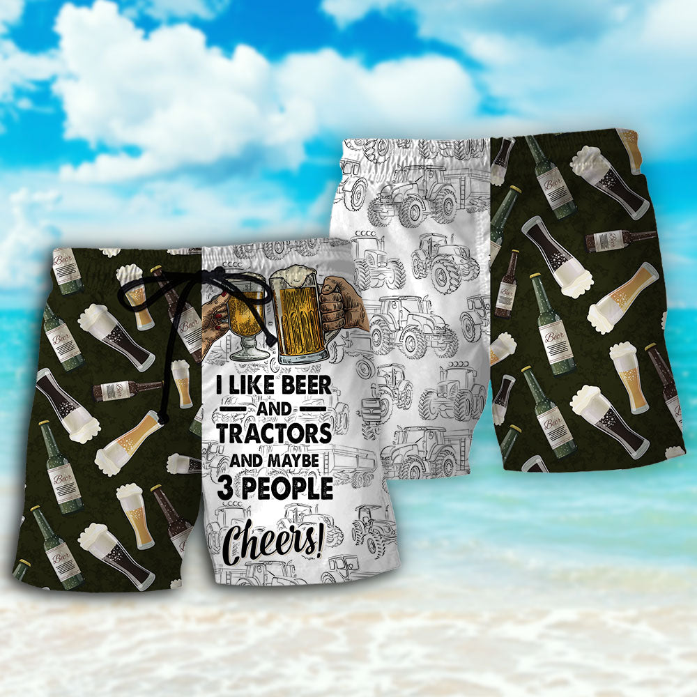 Beer And Trators And Maybe 3 People Beach Shorts For Poolside Relaxation And Summer Adventures