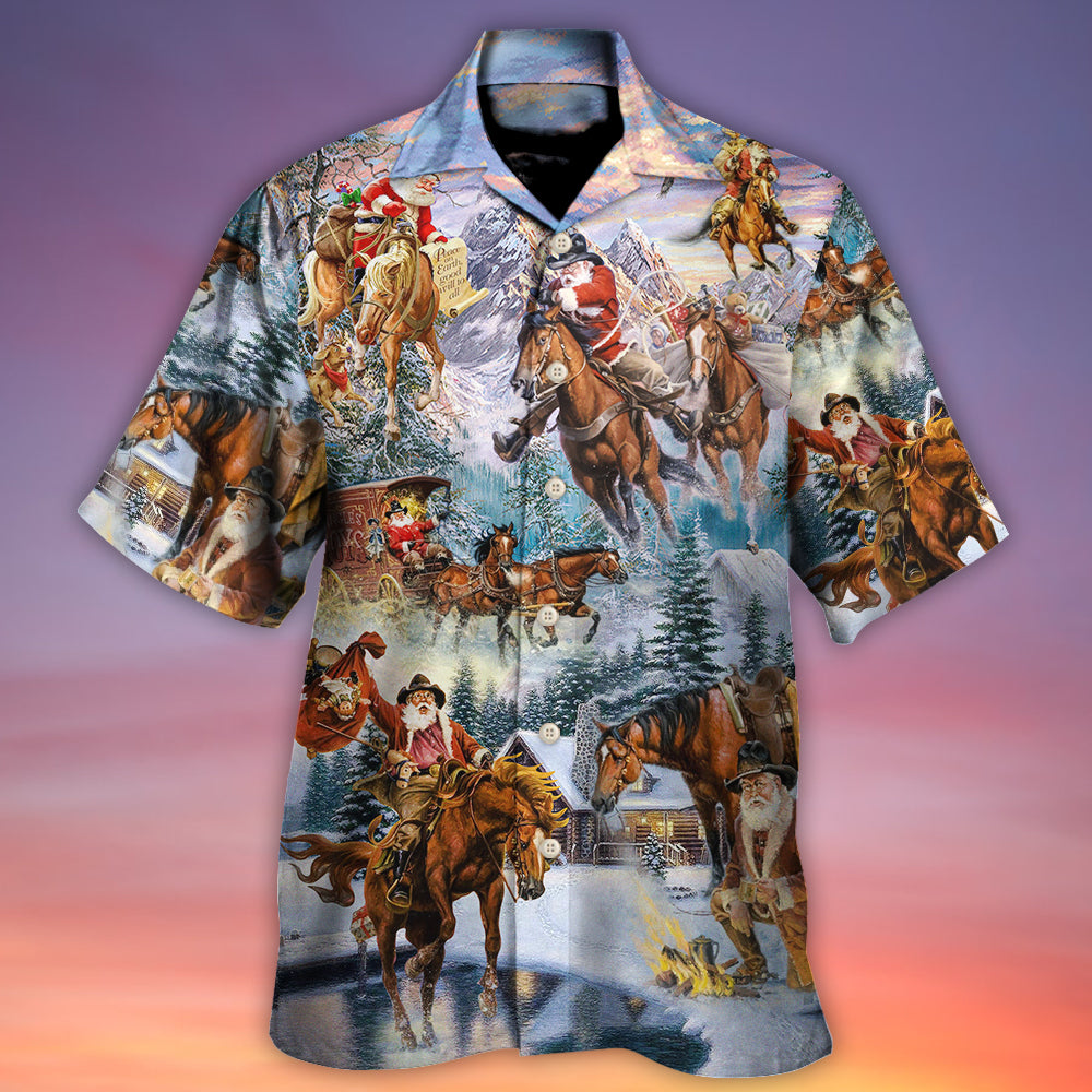 Horse Christmas Riding Snow Mountain Hawaiian Shirt Design View For Resort Travel And Thoughtful Gifting
