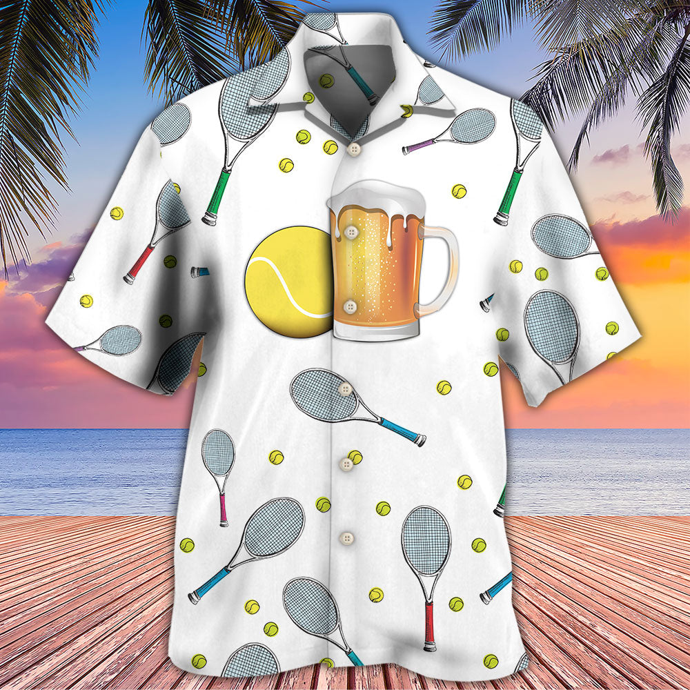 Tennis Beer Maybe People Hawaiian Shirt Design View For Resort Travel And Thoughtful Gifting