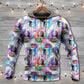 Guitar Color Mix Artistic Hoodie For Musicians Outdoor Activities And Creative Gift Ideas