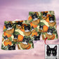 Cat Tropical Lover Various Style Personalized Photo Beach Shorts Pattern Detail For Sunny Outdoor Activities