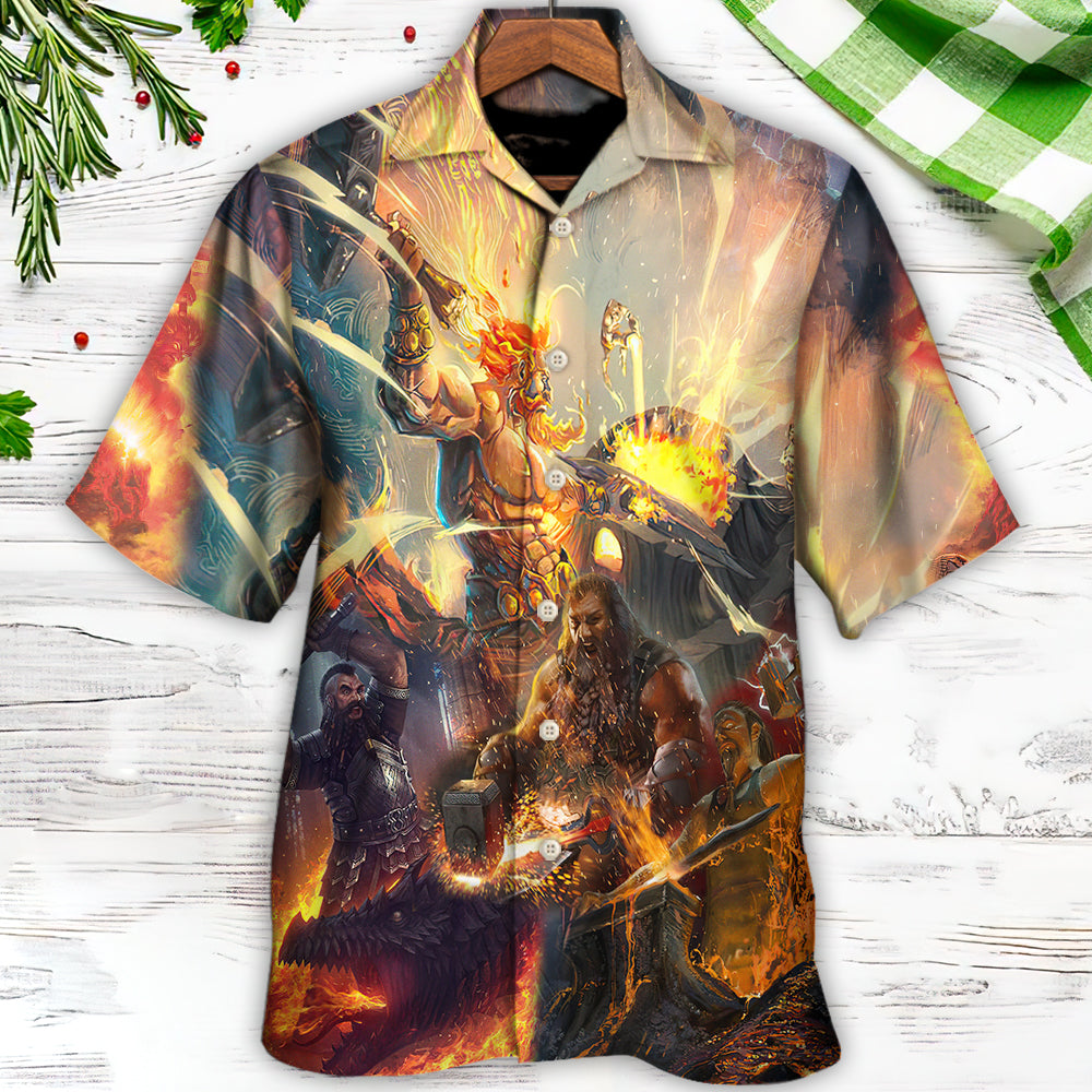 Blacksmith Faith Craftsmen Artisans Fire Hawaiian Shirt Design View For Warm Weather Events