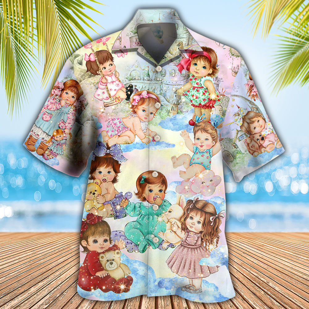 Cute Babysitter Around Beautiful Hawaiian Shirt For Beach Parties And Weekend Getaways