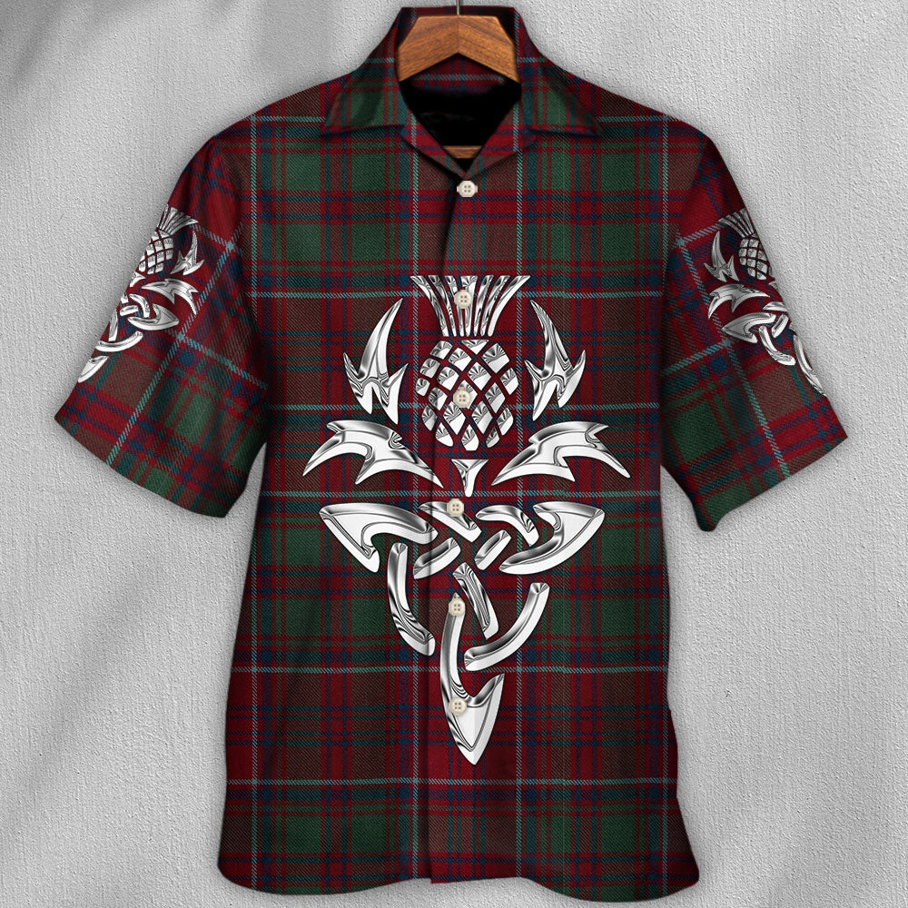 Scottish Tartan Hawaiian Shirt Detailed Pattern View For Summer Travel