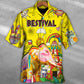 Colorful Music Festival Hawaiian Shirt Resort Outfit View For Resort Wear