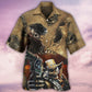 Skull Grumpy Old Man Hawaiian Shirt Pattern Detail For Vacation Travel And Daily Wear
