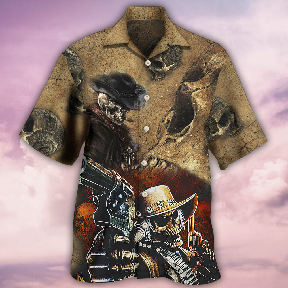 Skull Grumpy Old Man Hawaiian Shirt Pattern Detail For Vacation Travel And Daily Wear