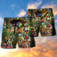Hippie Mushroom Peace Love Life Art Beach Shorts For Outdoor Activities And Vacation Styling