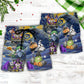 Halloween Gnome Spooky Haunted House Beach Shorts For Festive Outdoor Style