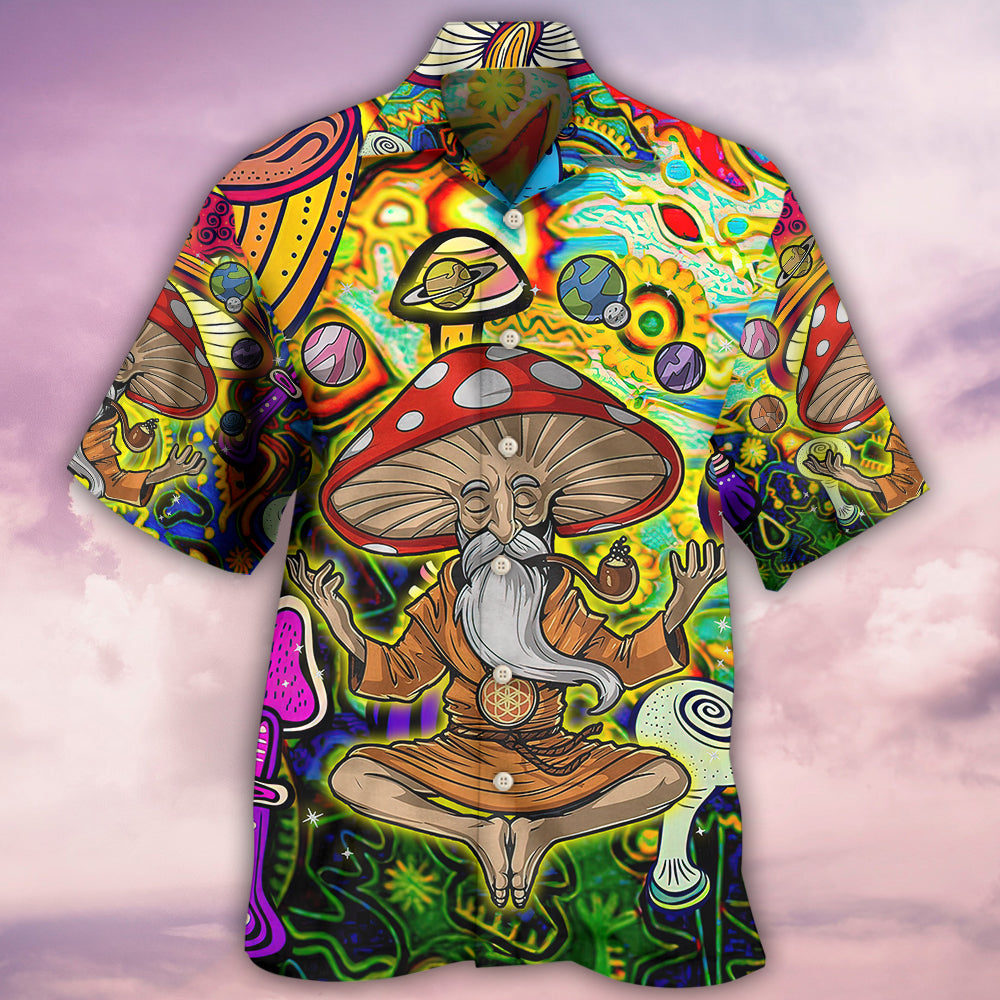 Bohemian Colorful Mushroom Witch Hawaiian Shirt Pattern View For Relaxed Warm Weather Outfits