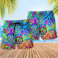 Hippie Octopus Colorful Tie Dye Beach Shorts Pattern View For Resort Days And Outdoor Activities