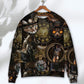 Steampunk Cat Magic Theme Sweater For Outdoor Activities Weekend Trips And Relaxed Everyday Outfits