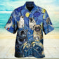 Cute Dog Pug Starry Night Hawaiian Shirt Design View For Casual Summer Styling