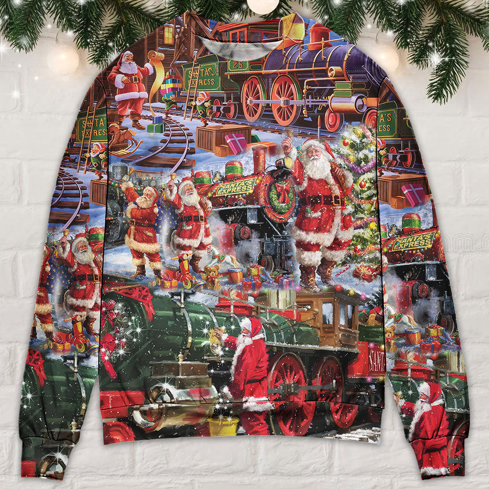 Santa Snow Village Spirit Of Giving Sweater For Festive Parties Family Photos And Comfortable Seasonal Wear