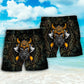 Viking Skull King Dark Fantasy Beach Shorts Pattern View For Vacation Travel And Outdoor Fun