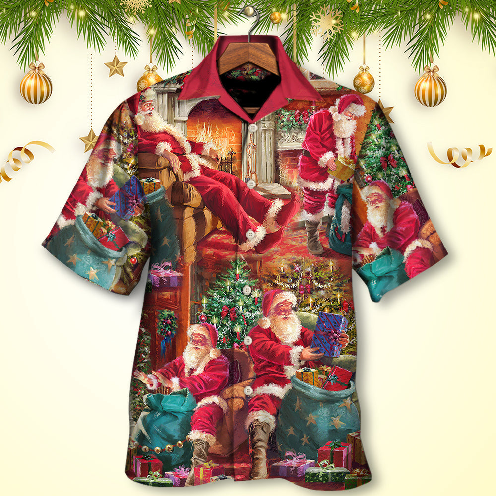 Christmas Santa Story Cozy Hawaiian Shirt For Resort Getaways And Comfortable Summer Activities