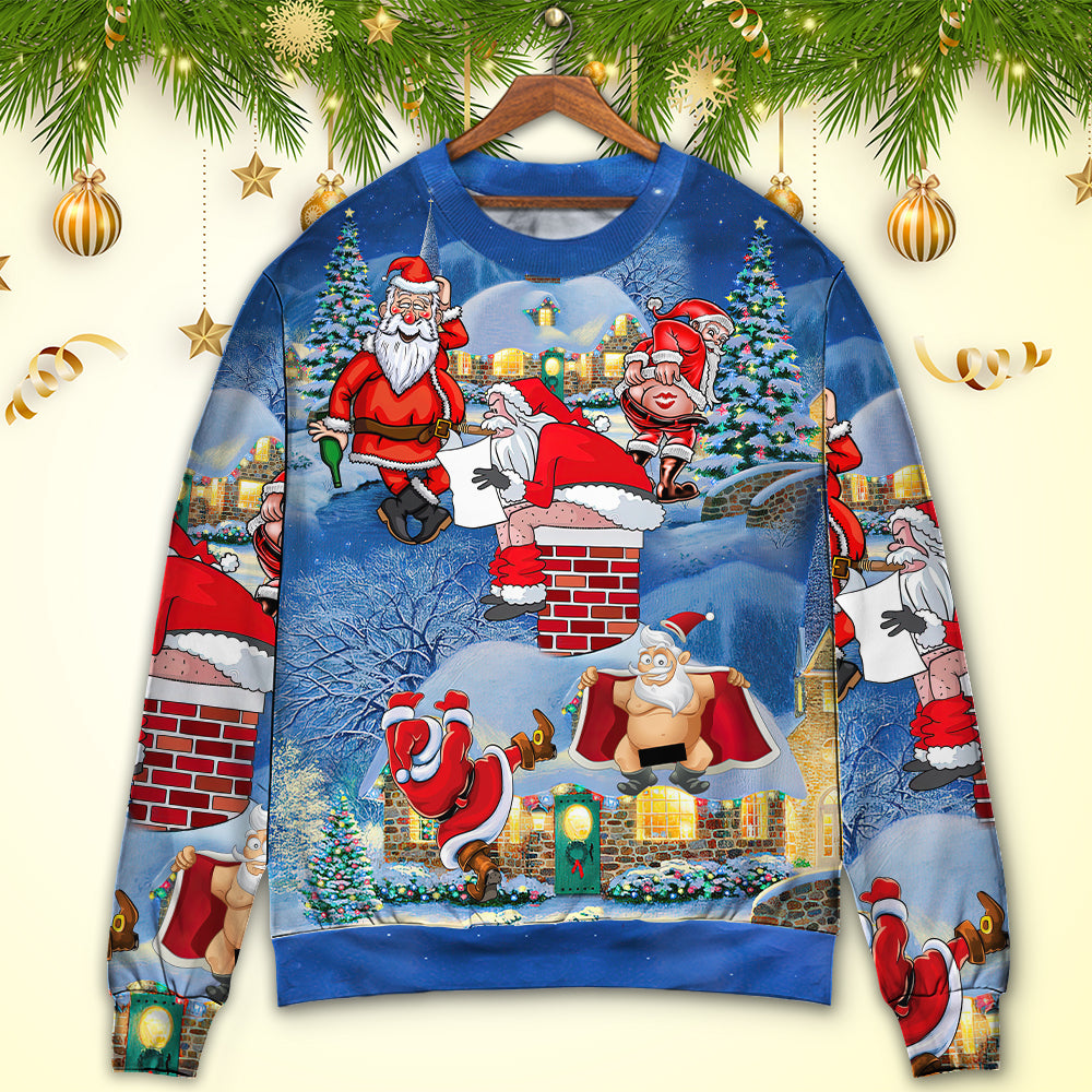 Christmas Rebellious Santa Fun Sweater For Seasonal Parties Cozy Gatherings And Thoughtful Holiday Gifts