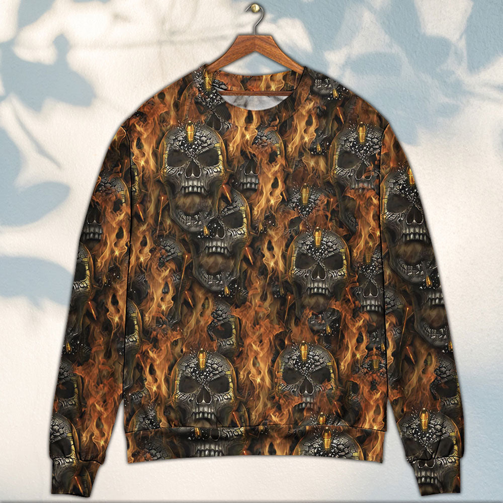 Skull Dark Fire Abstract Sweater For Alternative Outfits Seasonal Events And Everyday Comfort