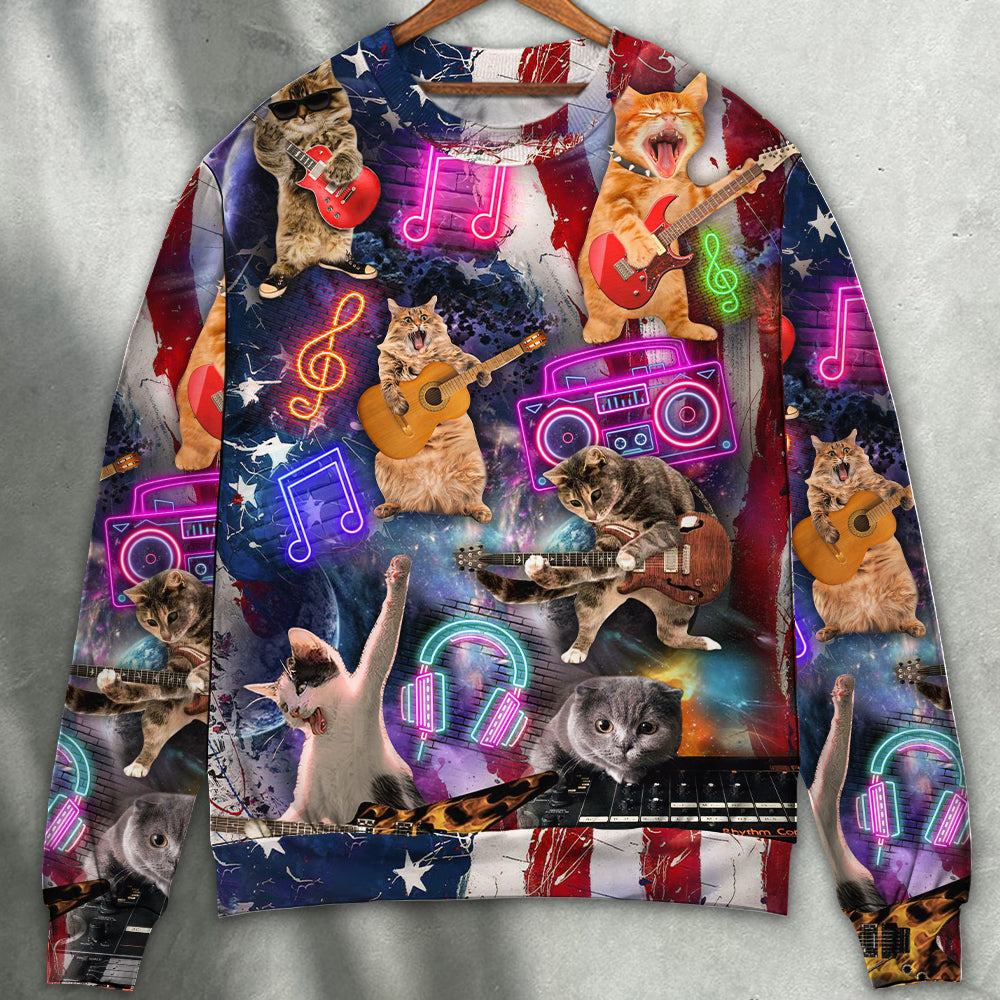Cat Rocker Independence Day Sweater For Rehearsals Weekend Outings And Expressive Casual Styling