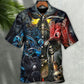 Gothic Dark Skull Hawaiian Shirt Print Closeup For Vacation Style